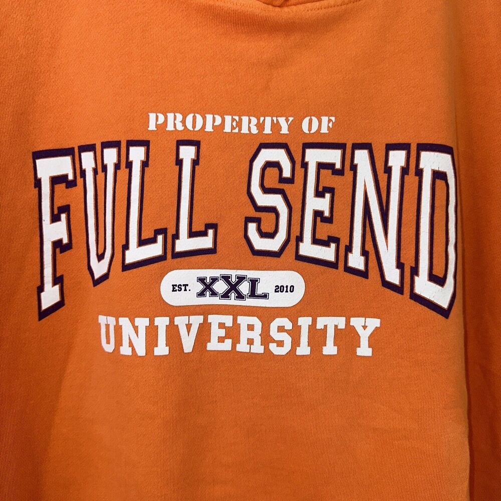 Full Send Sweatshirt Collegiate Collection Orange Hoodie Men’s Size Large Rare